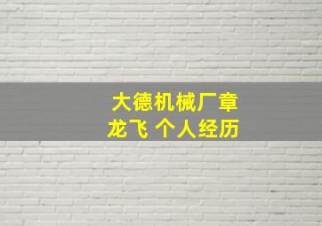 大德机械厂章龙飞 个人经历